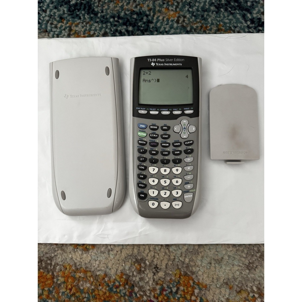 Texas Instruments TI-84 Plus Silver Edition Graphing Calculator TESTED WORKS EUC